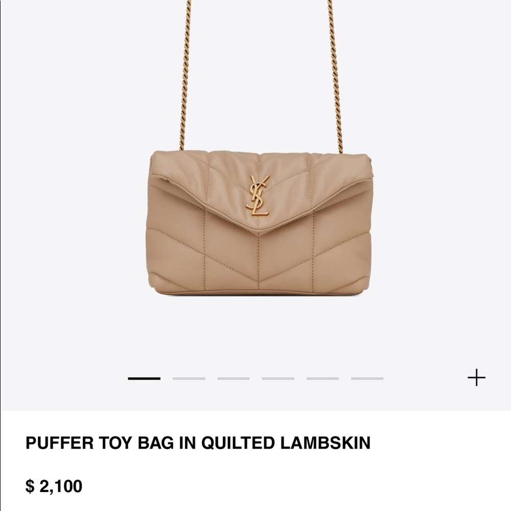 Saint Laurent Tan Quilted Lambskin Crossbody Bag